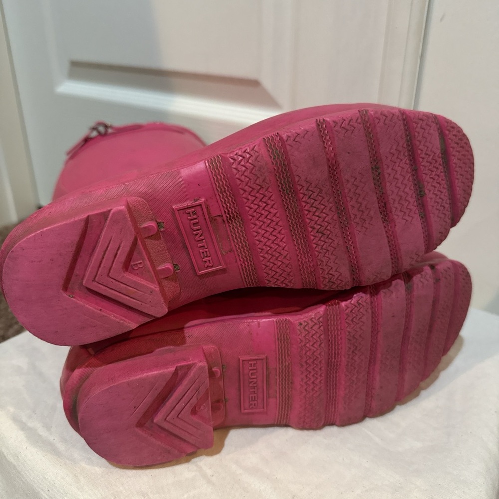 Hunter Big Girls Women’s Fuchsia Pink Rain Boots Size 4 - Picture 7 of 7